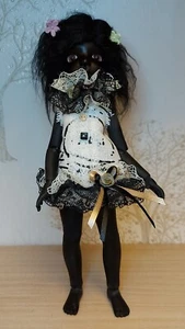 KLEIDUNG für BJD 1/6 Puppe (Nova, Leinen, Miss ZZ, Kinoko u.ä.) beige/schwarz - Bild 1 von 11