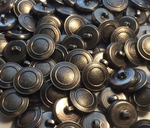 24 Pewter Ridge Edge Metal Buttons 7/8" - Picture 1 of 1