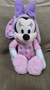 Disney Easter Bunny Minnie Mouse Plush Pink 18" Polka Dots Purple Rabbit - Picture 1 of 1