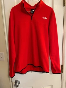 The North Face 1/4 Zip Fleece Sweatshirt Jacket Womens Orange Size Large L - Picture 1 of 4