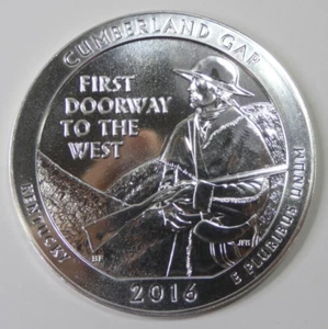 2016 Cumberland Gap Kentucky ATB 5 Unzen .999 Feinsilber Viertel - Bild 1 von 4