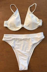 White Triangle Underwire Bikini Set – Size Small - Picture 1 of 3