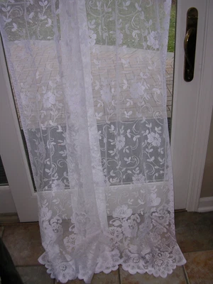 #KD HERMOSAS CORTINAS BOLSILLO VARILLA ENCAJE BLANCO VINTAGE 2 PANELES 80"L x 54w Foto 1 de 4