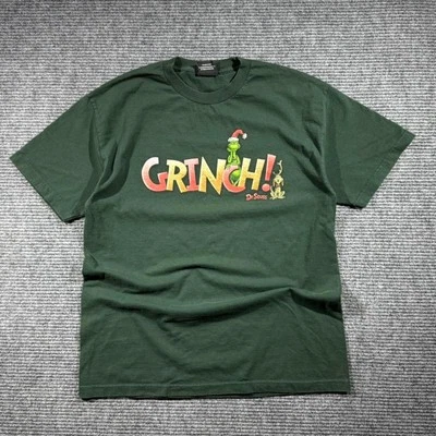 复古 2000 年代 The Grinch Dr. Seuss T 恤 Y2K 复古尺寸 L/XL 21x28 街头服饰 — 第 1/4 张图片