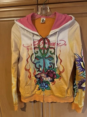 Sudadera con capucha para mujer Ed Hardy True Love talla mediana. Foto 1 de 4