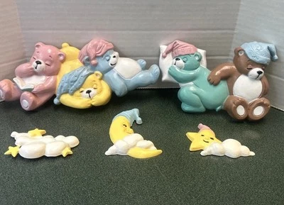 Placas de pared vintage Burwood Pastel Bears | 8" por 3 3/4" | Lunas, estrellas  Foto 1 de 4