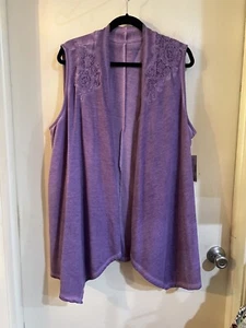 Womans Lavender Purple Long Vest Size 1X or 18 to 20 - Picture 1 of 7