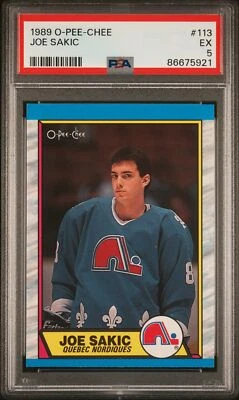 1989 O-Pee-Chee #113 Joe Sakic PSA 5. FRESH CLEAN SLAB! - Image 1 of 2