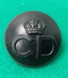 Vintage Black WW2 Civil Defence Button - Picture 1 of 2