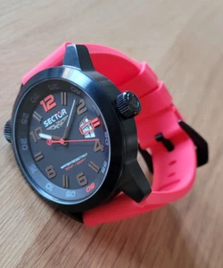 Sector XXL Uhr 48 mm Schwarz-Rot #3251 Herrenuhr mit Kautschuk-Band rot Schl sw - Bild 1 von 6