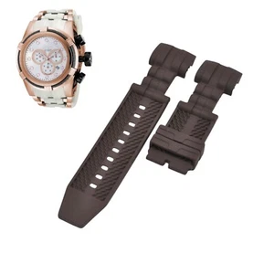 Correa de reloj Zeus 14409 26 mm de goma marrón para Invicta - Imagen 1 de 7