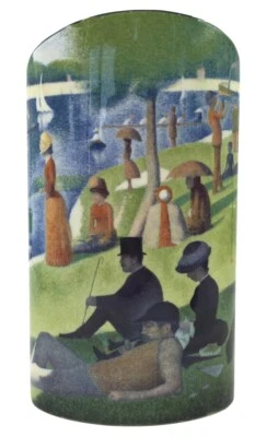 Florero de cerámica de arte de museo Seurat Sunday Afternoon Grande Jatte 8,6H Foto 1 de 3