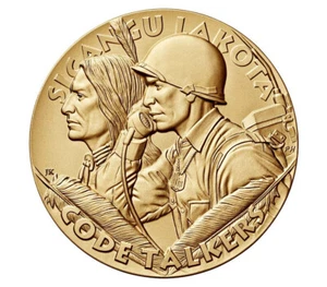 Large 3" Rosebud Sioux Tribe Code Talkers US Mint Bronze Medal - Picture 1 of 6