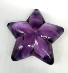 Vintage Amethyst Purple Star German Leaded Crystal Paperweight Figurine 3.5” - Picture 1 of 5