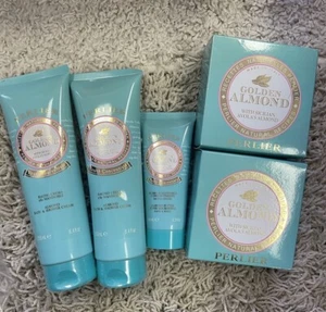 Perlier Golden Almond Body Balm Oil & Bath Shower & Hand/ Nail Cream Sealed - Picture 1 of 9