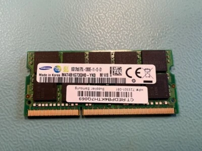 Samsung 8GB M474B1G73QH0-YK0 DDR3 SDRAM SODIMM ECC 1600Mhz - Image 1 of 2