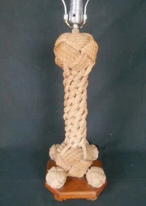 UNGEWÖHNLICHE VINTAGE MATROSEN GEKNOTETE SEILLAMPE ~ MARITIM SCHIFF LAMPE - Bild 1 von 10