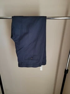 Essentials Men's Classic-Fit Wrinkle-Resistant Flat-Front Pant, Navy, 40WX32L - Picture 1 of 4