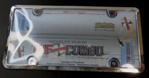 Cruiser Accessories License Plate Frame & Shield Tuf Combo Chrome/Blue 62034 - Picture 1 of 4