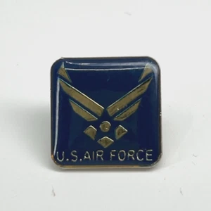 U.S. AIR FORCE Square Wings Logo Anstecknadel - blau Emaille Hintergrund silberfarben - Bild 1 von 6