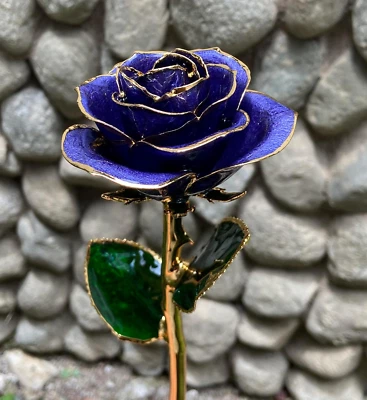 Día de San Valentín Rosa Real Sumergida Oro 24K con Soporte de Cristal, Mejor Rosa Original  Foto 1 de 4