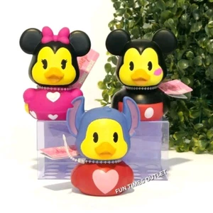 Disney Jeep Anatre di Gomma 3pz Topolino Minnie Punto 2" San Valentino Anatre - Foto 1 di 4