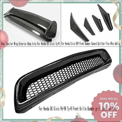 Alerón/parachoques trasero de fibra de carbono para Honda EK Civic Canard Foto 1 de 4
