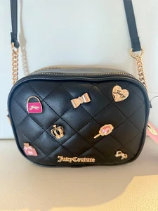 BORSA A TRACOLLA NUOVA CON ETICHETTE JUICY COUTURE JUICY GIRL SOLO FOTOCAMERA BORSA NERA - Foto 1 di 6