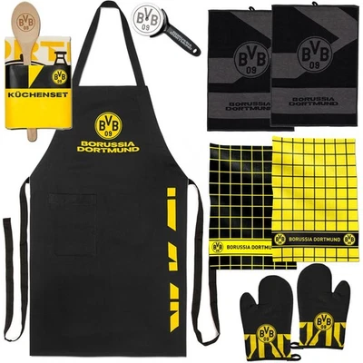 Borussia Dortmund Grillschürze Ofenhandschuh Pizzaschneider Handtuch Schürze BVB - Bild 1 von 4