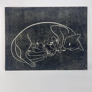 Gato con estampado de bloques Emmy Lou Packard con gatitos - Imagen 1 de 15