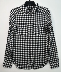 Paige Mya Button Down Shirt Black White Gingham Size Small Buttery Soft $169 - Picture 1 of 11