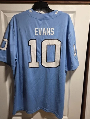 NUEVA CON DEFECTO Nike Desmond Evans Carolina del Norte Tacones Alquitranados NCAA Camiseta de Fútbol XL Foto 1 de 4