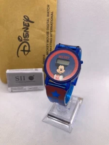 Vintage Unisex Disney Mickey Mouse Stars Blue Digital Watch NEW! - Picture 1 of 18