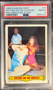 1986 Scanlens WWF #47 drückt auf! Richter PSA 8 NM-MT Wrestlingkarte - Bild 1 von 1