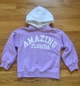 ZARA girl lilac purple hoodie Amazing Florida Sz 9 Fits 7-8 Years - Picture 1 of 4