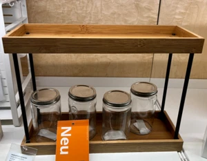 IKEA NALBLECKA, miniestante, metal bambú, 38x13x28cm, para encimera de cocina 10564616 - Imagen 1 de 5