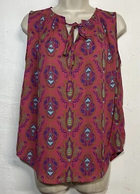 Фиолетовый Claire маленький без рукавов блузка розовый фиолетовый галстук v-образным вырезом расслабленный крой бак  - Изображение 1 из 4