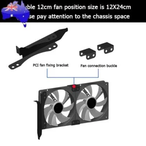 PCI Slot Dual Fan Mount Rack Bracket 90mm 120mm for Desktop Graphics Card - Afbeelding 1 van 7