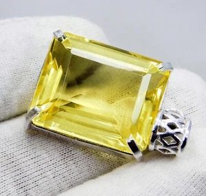 Colgante de citrino natural certificado 66,05 quilates corte esmeralda piedra preciosa de Brasil - Imagen 1 de 12