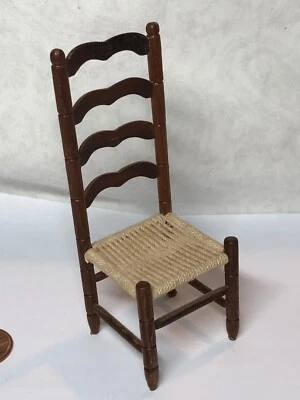 1:12 Miniature Furniture Doll House Artisan Wood Sonia Messer Chair Dining #S - Image 1 of 4
