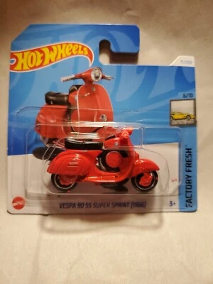 Hot Wheels -  2024 Series Car - SHORT CARD - Red Vespa 90 SS Super Sport (1966)  - Image 1 of 4