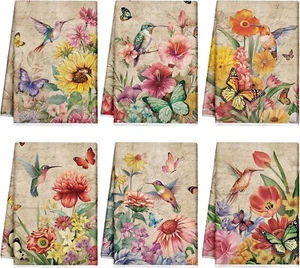 Set of 6 Sunflower Towels Microfiber White Black Mixed Colors Stylish Style - Picture 1 of 4