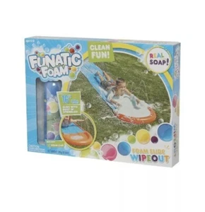Funatic Foam Slip & Slide Wipeout 16 Ft W/ Built In Sprinklers Foam Included NEW - Picture 1 of 4