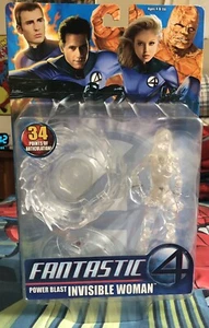 2005 ToyBiz Marvel Fantastic Four Power Blast Clear Invisible Woman New Sealed - Picture 1 of 5