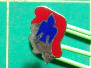 Vintage Head Shaped w Peace Dove Pin Nickel & Enamel Signed LGB Charm - Picture 1 of 2