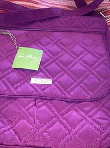 Vera Bradley nuova con etichette Plum Mailbag Dbl. Tracolla con zip ritirata - Foto 1 di 10