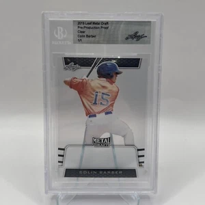2019 Leaf Metal Draft Colin Barber Pre Production Proof Clear 1/1 Beckett - Picture 1 of 14