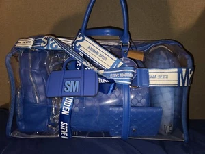 Rare Viral Tik Tok Steve Madden Clear 7PC Weekend Duffle Bag Cobalt Blue In Hand - Picture 1 of 4