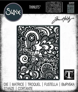 New Retired Sizzix Thinlits Doodle Art #2 die #664432 Retail $19.99 by Tim Holtz - Picture 1 of 12