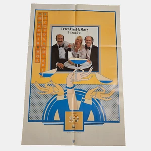 Póster promocional Peter, Paul & Mary Reunion 23x35 1978 Warner Bros Folk Country - Imagen 1 de 5